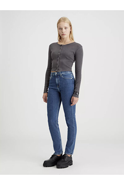 Calvin Klein Kadın AUTHENTIC SLIM STRAIGHT Jean Pantolon-Mavi