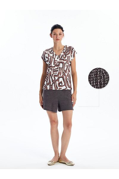 LC Waikiki LCWAIKIKI Gerade Shorts für Damen – Basismodell, elastische Taille