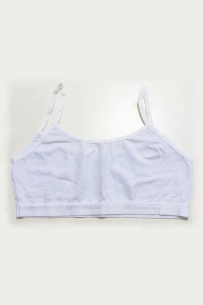Ceylanoğlu Λευκό Lycra Rope Strap Bustier 271