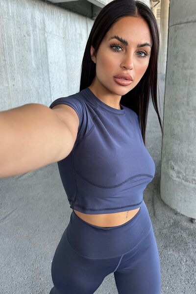 4upower Crop Fit T-Shirt Καπνιστό