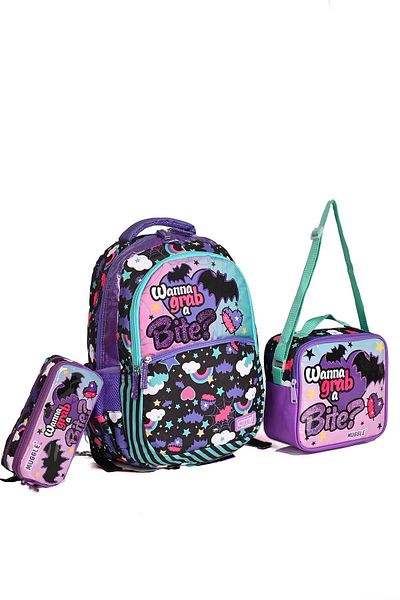 MUGGLE 9109 Gothic Girl School Backpack Set of 3