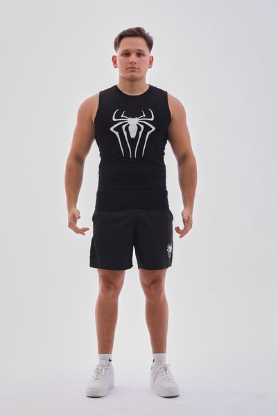 YHM Men's Sports Tank top Super Stretchy Compression Fitness Tank Top Sweat-Free Black