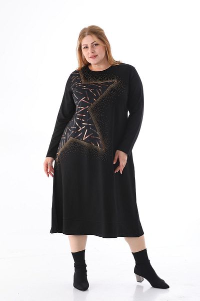 Yasem XXL PLUS SIZE BLACK STAR DRESS