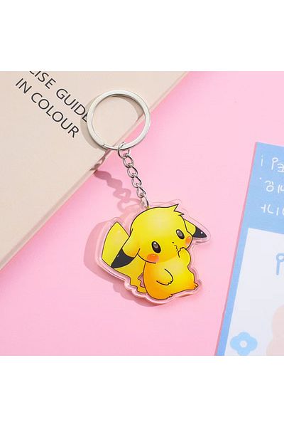 NB market Pokemon 7cm Acrylic - Keychain and BaG Ornament, Double sided ImaGe Pikachu and Bulbasaur Cubone