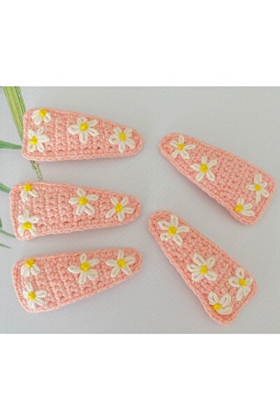 Punch Dükkanı Motiv triunghi tricotat cu broderie florală Cataramă snap din 2...