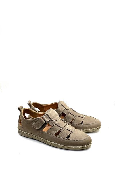 grado Genuine Leather Men's Sandals, Foldable Soft Orthopedic Comfort, Oversize, Sand 1253