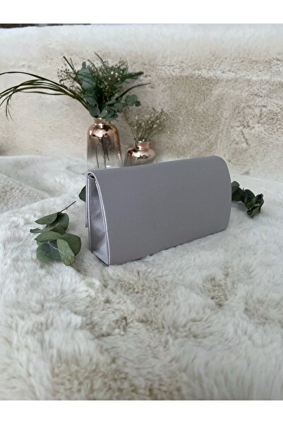 Busrabags Gray Satin Women's Evening Dress Bag