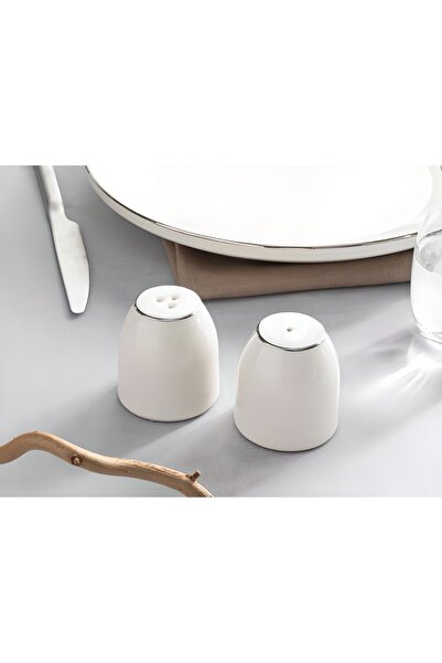 porselenden Modern Silver Silver Porcelain Salt and Pepper Shakers Set 5.5x5 Cm