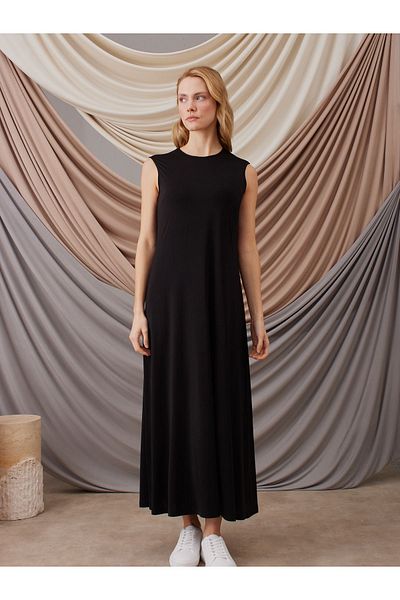 Femple Modest Black Sleeveless Sleeveless Lingerie Dress