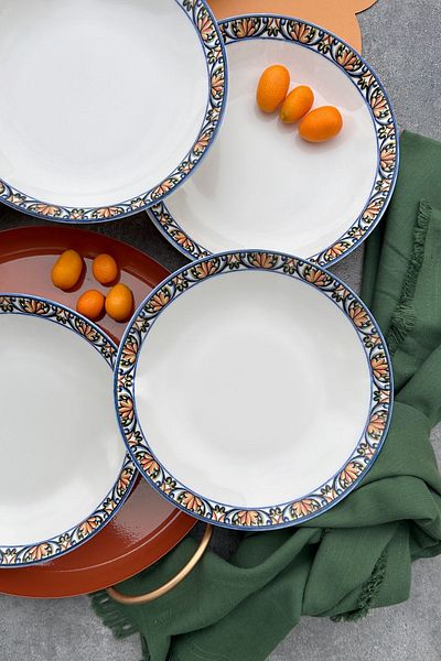 porselenden Verde 6-Person 20 cm Special Design Porcelain Pit Dinner Plate Set