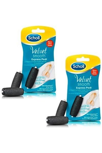 Scholl Velvet Smooth Spare Head for Medium Hard Leathers 2x2=4 Pieces