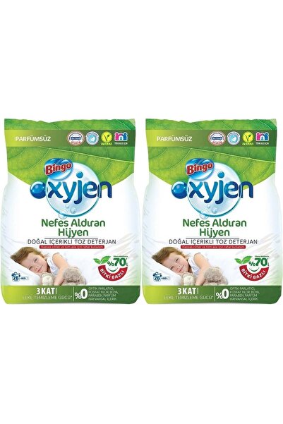 Bingo Toz Çamaşır Deterjanı 8kg Oxyjen Doğal Içerikli Parfümsüz (2pk*4kg) (52 Yıkama)