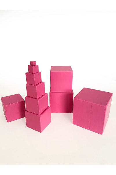 ESKA EVENTS Montessori Pembe Kule 1 - 10 Cm Arası 10 Küp Oyuncak