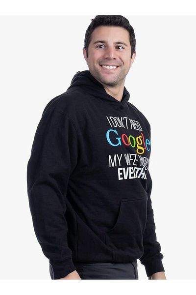 ARDSU Забавна тениска за мъже Ann Arbor. Sweatshit Co. „Не ми трябва Google, жена ми знае всичко!“