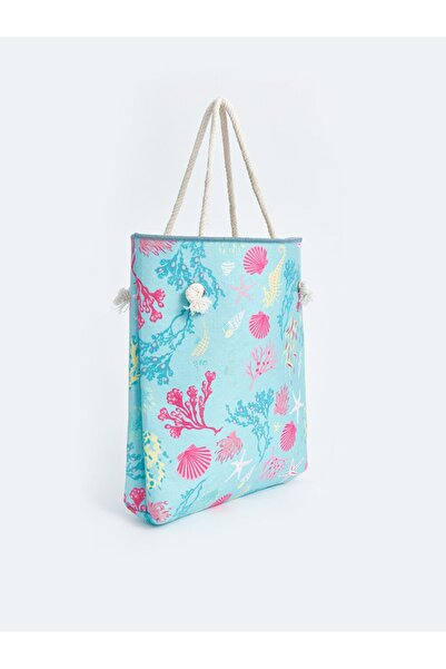 LC Waikiki Пляжна сумка Синя пляжна сумка для жінок з морським мотивом