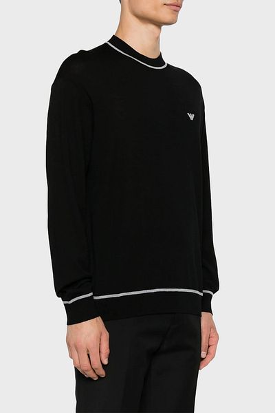 Emporio Armani Men's Crew Neck 100% Wool Sweater - 6D1MXH 1MJLZ F036