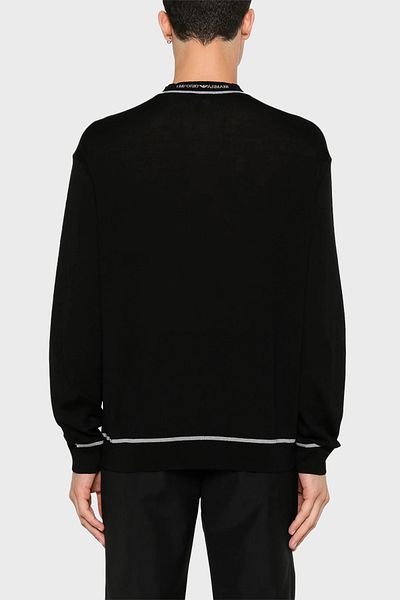 Emporio Armani Men's Crew Neck 100% Wool Sweater - 6D1MXH 1MJLZ F036