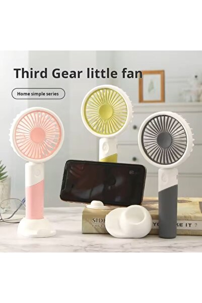 Hoala Hoala Masaüstü Usb Şarjlı Vantilatör, 3 Kademeli Soğutucu Mini El Fanı, Ultra Sessiz (PEMBE RENK)