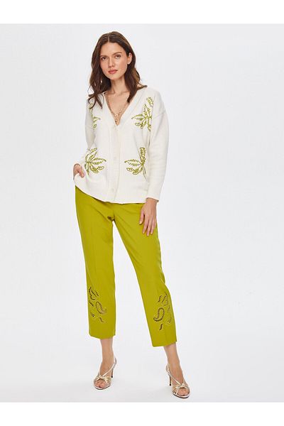 Faik Sönmez Floral Embroidery Detailed Knitwear Cardigan 69652