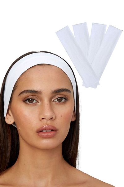 Salvia Dione 4-Piece White Hair Band - Women's and Men's Fitness Yoga Makeup and Skin Care Set