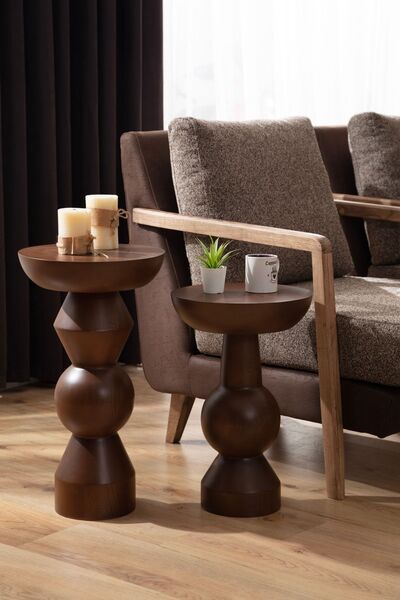 More Wood Design Enva 2'li Ahşap Sehpa