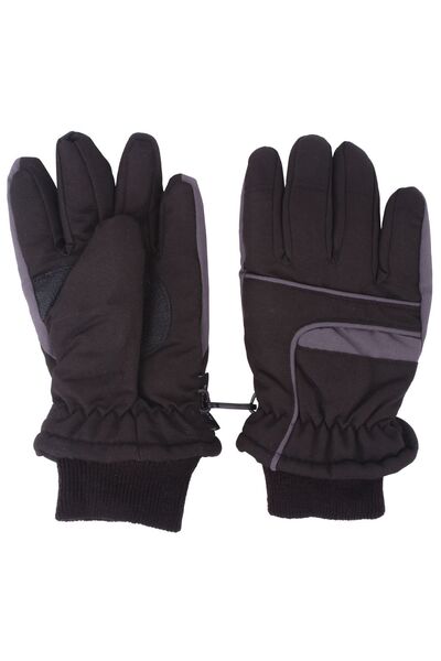 İşnar Erkek Çocuk Kar Eldiven 4-7 Yaş Siyah Gri Mavi Renk - Model 39541-75012