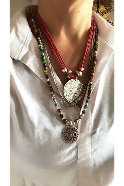 by özllem Glass Bead Flower of Life Necklace