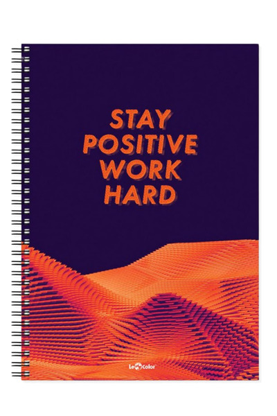 Le Color 4-Piece School Notebook A4 Spiraled 2 Check 2 Lines 4 x 200 Pages