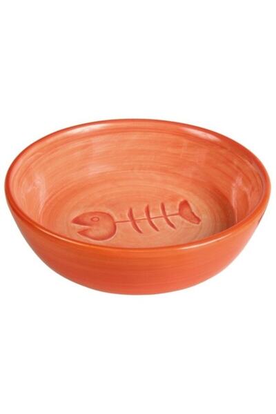 Trixie Ceramic Cat Food Water Bowl with Fish Bone Motif 0.2 Lt 13 Cm