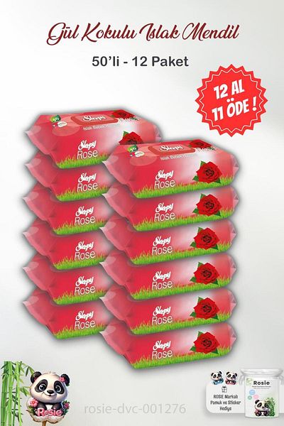 Sleepy 50pcs Rose Scented Wet Baby Towels - Sleepy ROSIE