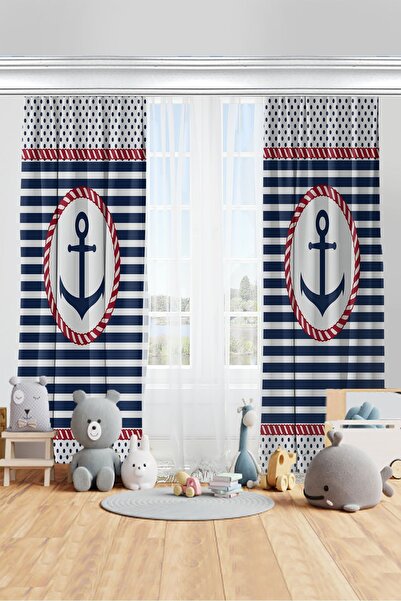 CAPRİCE HALI Denizci Çift Kanatlı Çocuk Odası Fon Perde