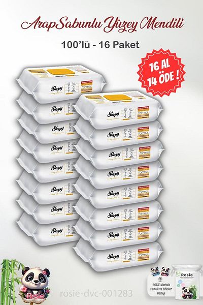 Sleepy BUY 16 PAY 14 - 100 Pack Surface Cleaning Towels with Soap Additive ROSIE