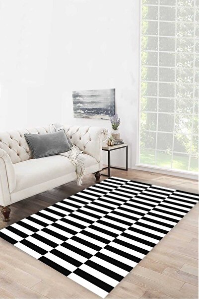 CAPRİCE HALI Caprice Mh128 Siyah Beyaz Desenli Modern Halı