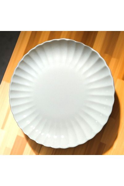 Kütahya Porselen Boneporce Luz - 21 Cm Gildless and Stampless Cake Dessert Breakfast Presentation Plate 1 Piece