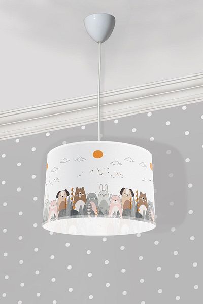 Bebişim Halı Nordic Cute Animals Children's Room Pendant Chandelier