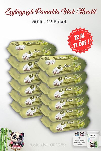 Sleepy ROSIE - 50pcs Sleepy Natural Olive Oil and Cotton Baby Wet Towels