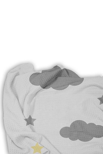 CAPRİCE HALI Cute Elephant Sitting on the Moon Patterned Single Pique (with Pillow Case)