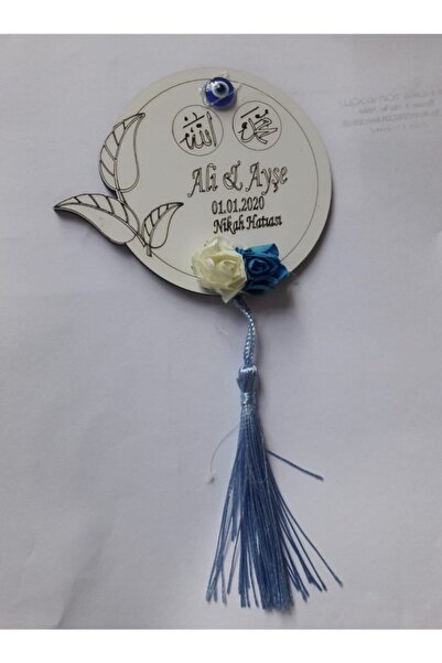 GÜVEN Ahşap Nikah Söz Magnetleri Yaprak Motifli Hediyelik 24 Adet