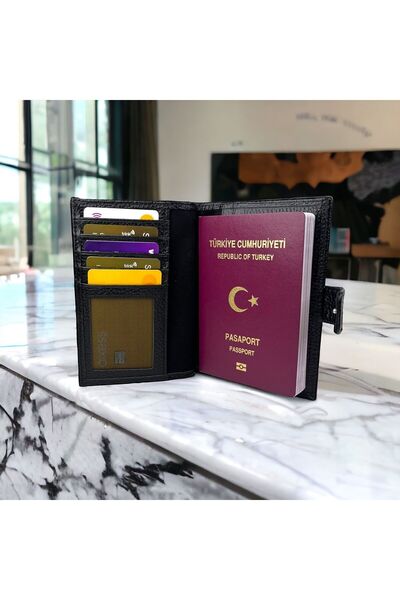 DeriDünyası حامل جواز سفر من الجلد الطبيعي