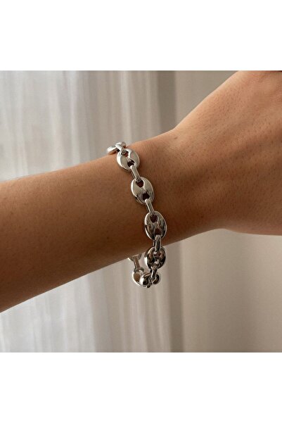 neslyaccessories Marka Tasarımı Paslanmaz Çelik Silver Renk Kadın Bileklik