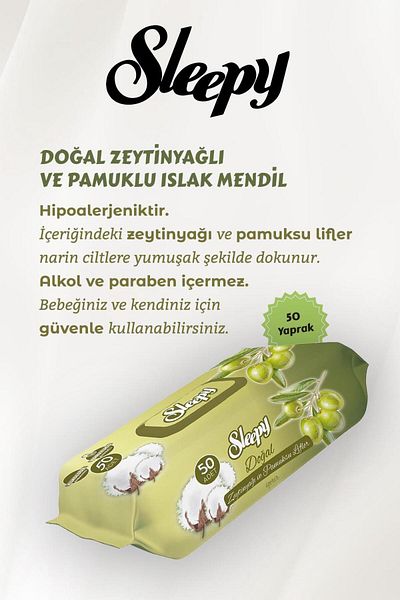 Sleepy Sleepy 50 Pack Baby Towels - Natural Olive Oil and Cotton, ROSIE