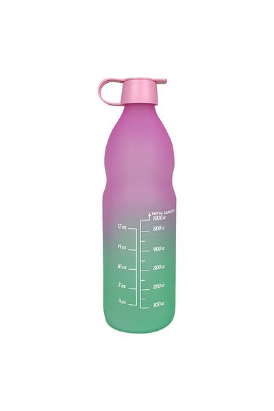 ÇAYLAR AVM Motivation Colored Glass Water Bottle 1 Lt Pink-Green