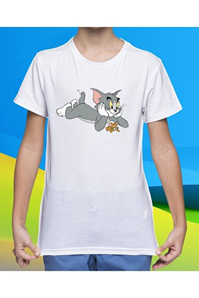 YUNAYT تي شيرت مطبوع عليه توم وجيري للجنسين