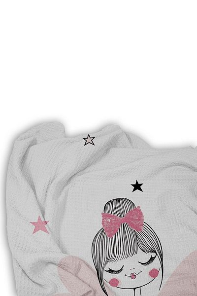 CAPRİCE HALI Ballerina and Rabbit Patterned Single Pique (With Pillow Case)