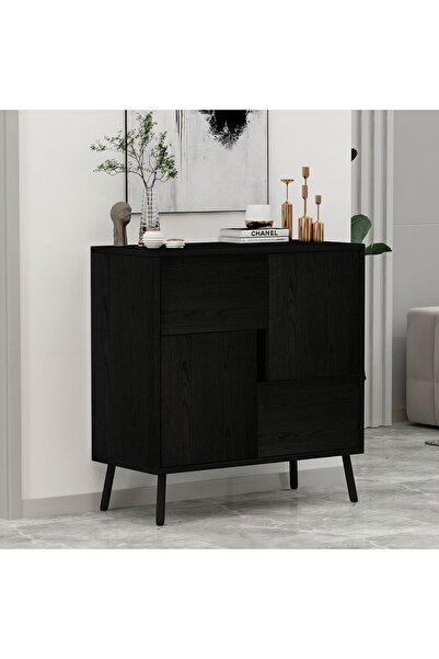 İNARCH DİZAYN Darien Ç001 Çok Amaçlı Dolap Ahşap Siyah