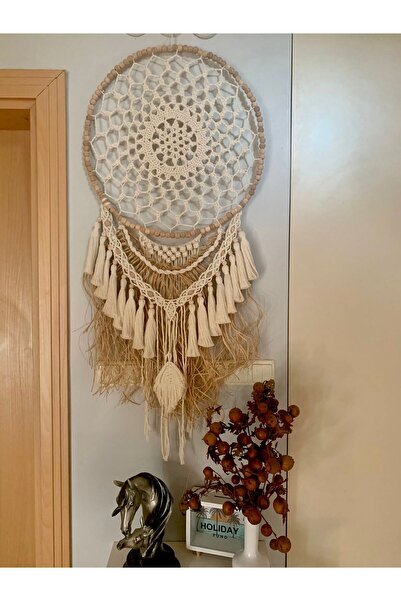 marymakrome Makrome Duvar Süsü Rüya Kapanı Bohem Tarzı Doğal Rafya Düş Kapanı...