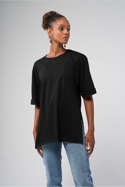 Hopoi Black Side Slit Women's Tunic