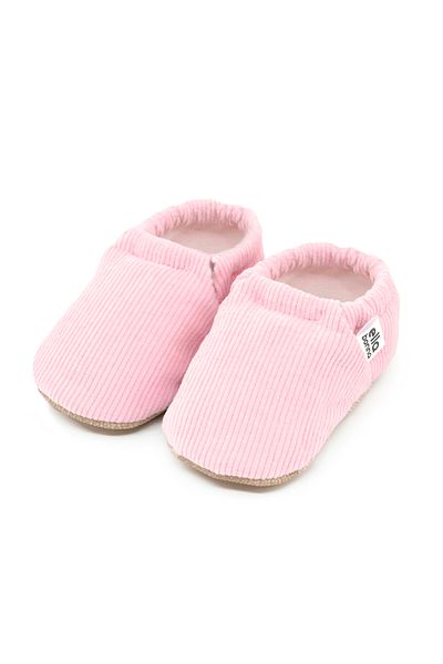 Ella Bonna Pink Corduroy Baby Booties - Non-Slip Sole and Organic Cotton Lining
