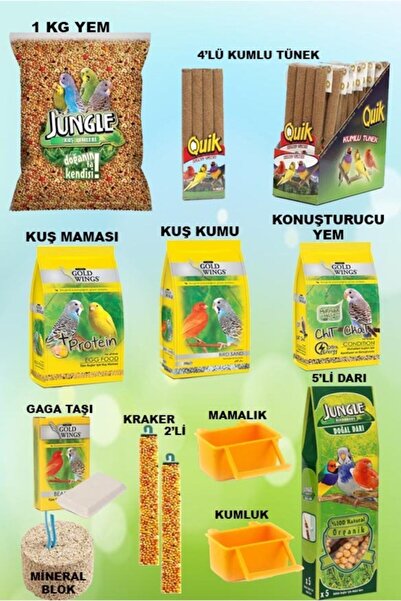 Jungle 12 Parça Muhabbet Kuşu Yem Vitamin Seti