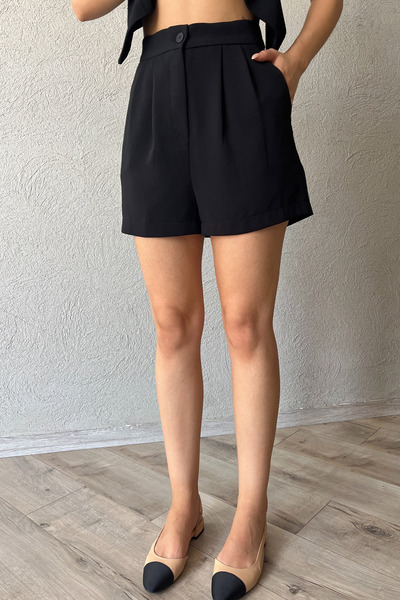 Seda Yalçın Atelier Чорні шорти - з деталями з піле